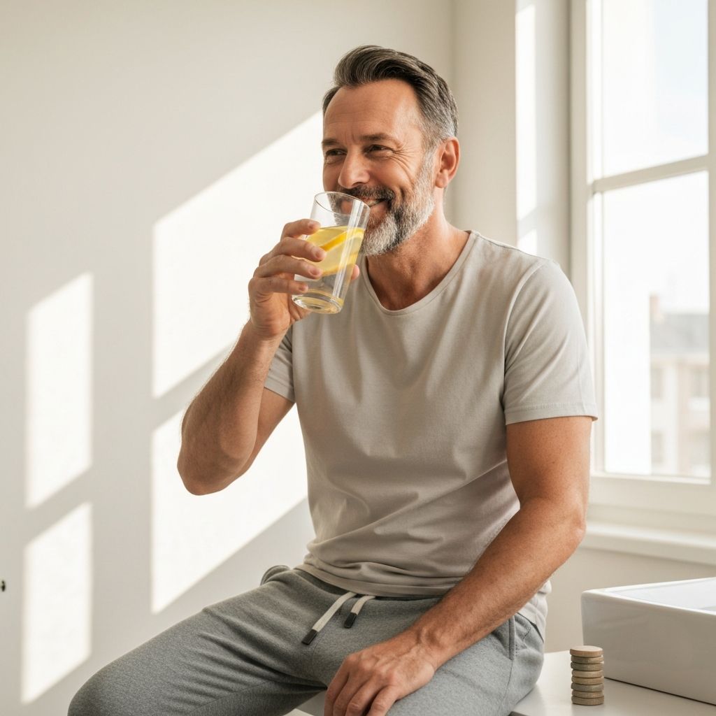 Man enjoying morning routine